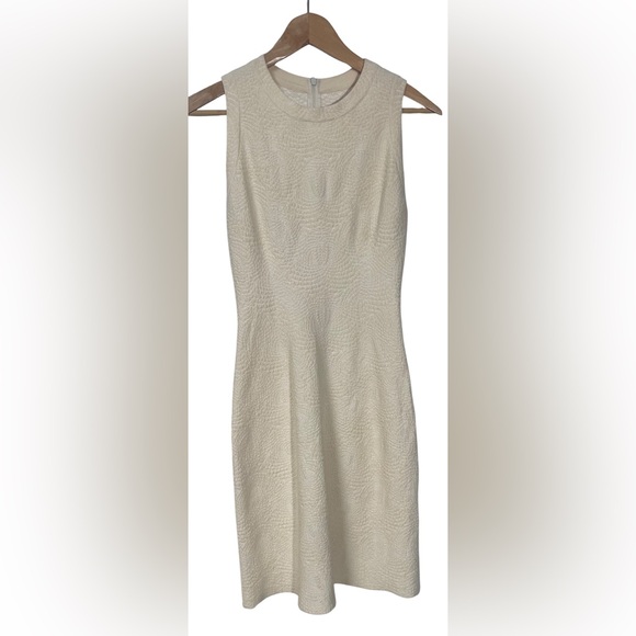 Alaia Dresses & Skirts - ALAIA Paris Dress Size 38 Italy Wool Blend Stretch Cream Quiet Luxury Minimalist
